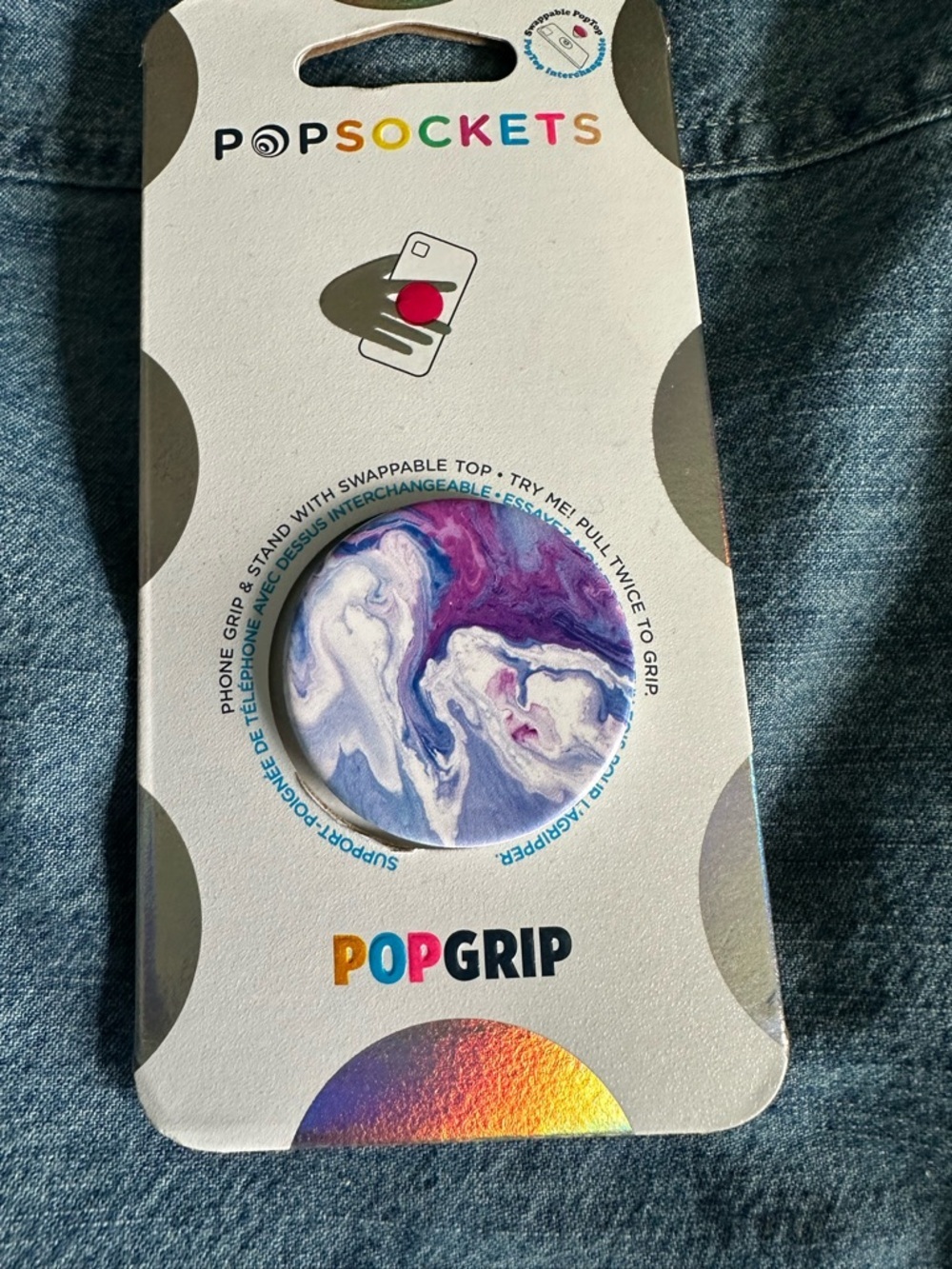 ‼️RARE‼️🎸Popsocket🎸🔥NWT🔥 Phone Holder & Stand w/Swappable Top- LAVENDER FLOW
